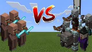 Villagers vs Raid  Minecraft PE / Bedrock