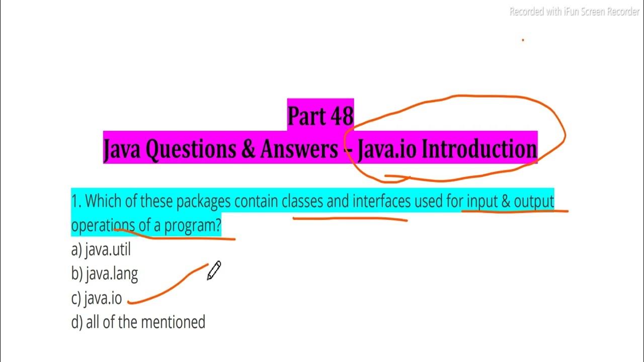 #48 Java Input and Output (java.io) MCQ for Interview Placement & Exam ... image.