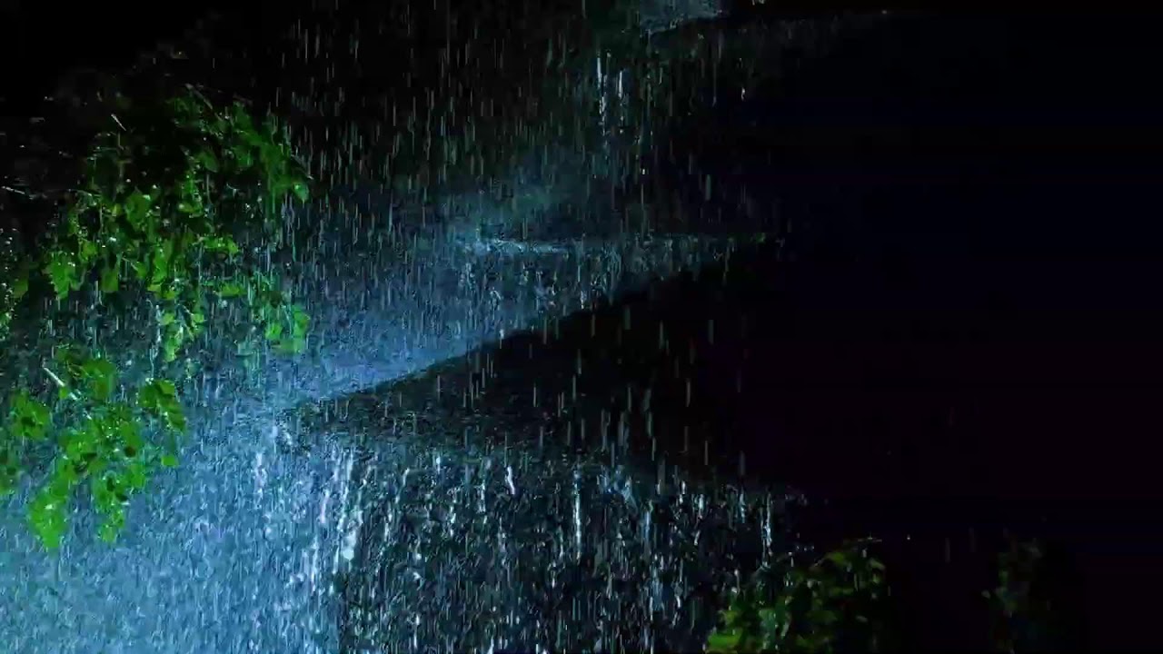 🌧️ Beat insomnia with heavy rain and thunder echoing around the tin roof in the forest at night