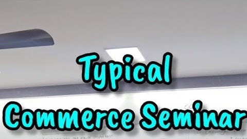 The Typical Commerce Seminar | Sanjay Appan