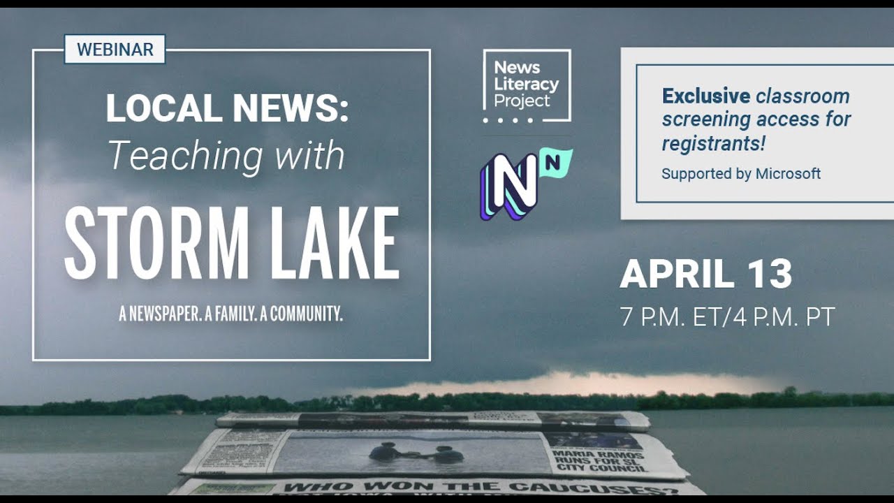 Teaching media literacy | Local news and "Storm Lake"