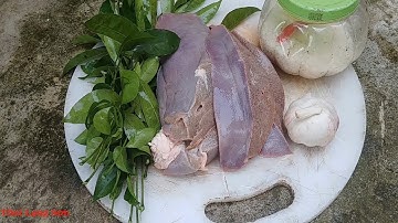 NGON VÀ LẠ GAN LỢN XÀO LÁ MÁC MẬT I Thai Lạng Sơn