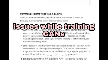 Common problems in training GAN architecture