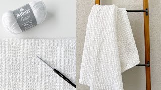 Crochet Berry Stitch Windowpane Baby Blanket