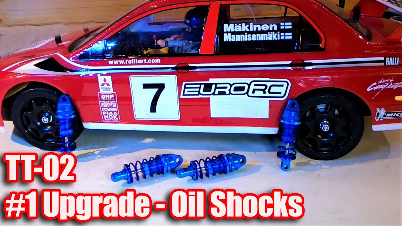 Tamiya TT-02 #1 Essential Upgrade - Oil Shocks - Includes Running Comparison & Demonstration
