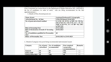 Hppsc Final Result of Assistant Professor Geography Declared