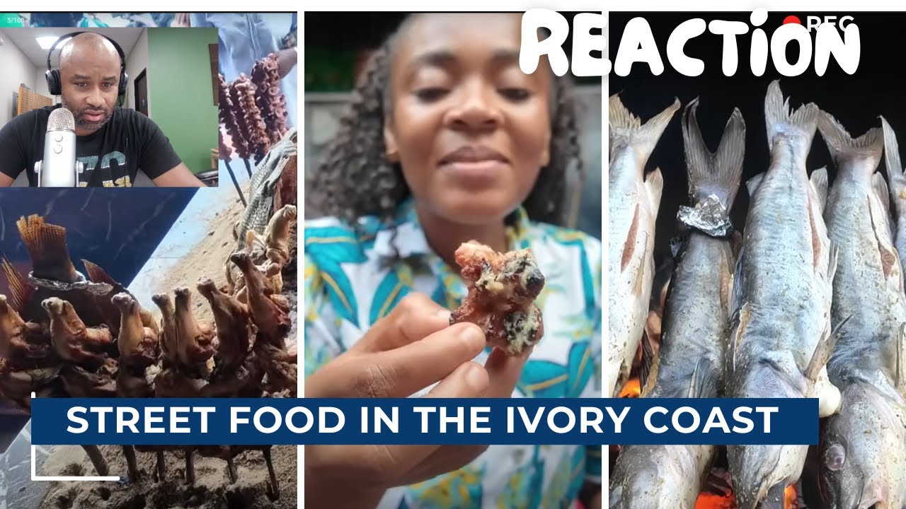 REACTION | Street FOOD in Abidjan IVORY COAST | West Africa | roasted fish and Chicken | Lex Pyerse