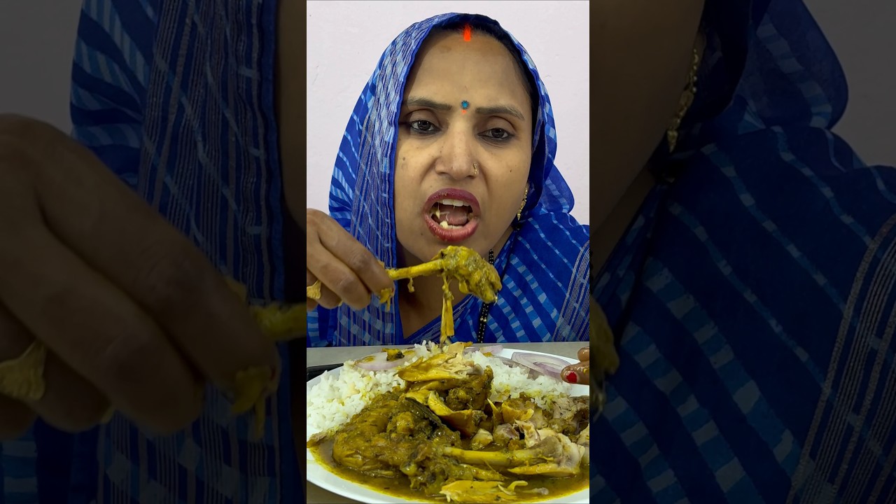 ⁣Best spicy homecocked chicken leg piece #asmr