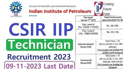 CSIR IIP New Technician Recruitment 2023 / CSIR New Bharti 2023,#iti #apply #tranding#diploma 🙂👍