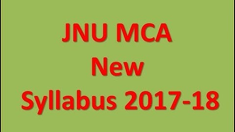 JNU MCA Entrance Exam New Syllabus And Exam Pattern 2017-18