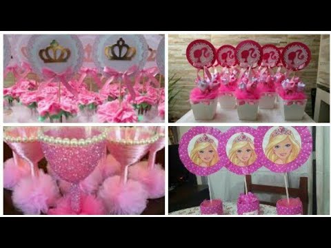 Centros de mesa para fiesta de Barbie 