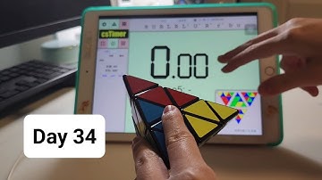 1 Year Cubing Pyraminx Challenge: Day 34/365 (Average 8.03) #noobcuber #asmr #cubing