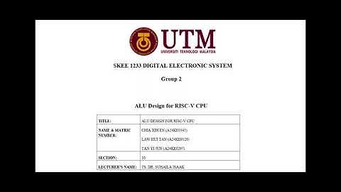 PROJECT SKEE 1233: ALU DESIGN FOR RISC-V CPU