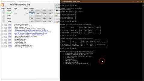 create sql with foreign key || mariadb || CMD