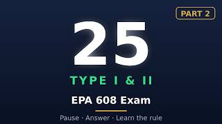 EPA 608 Practice Test 2026 | Part 2: Type I & II (25Q)
