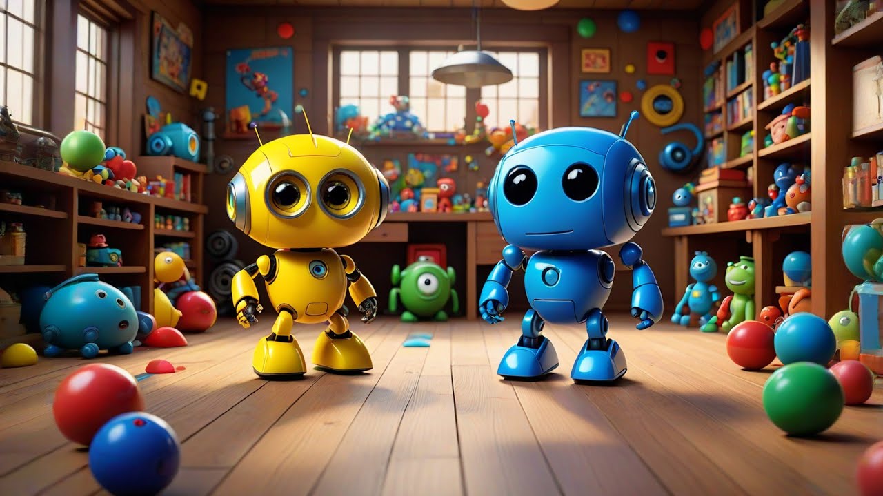 Six Toy Robots Spin Around | Fun Counting Song for Kids | Nursery Rhymes and Learning