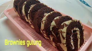 BROWNIES GULUNG KUKUS || sangat lembut dan enak