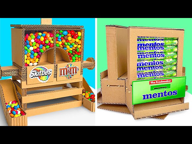 2 Amazing Candy Dispensers from Cardboard || Easy And Fun Candy Storage Devices class=