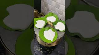 Idli in banana leaf steamed in vintage copper idli cooker south indian food #breakfast #idli #recipe