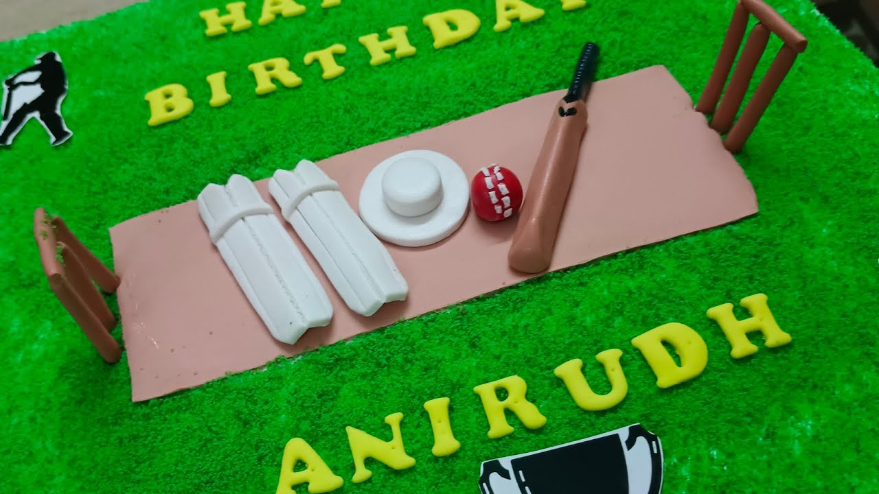 Cricket Theme Fondant Toppers For Cake | Fondant Cricket Bat,|Hat, Ball, Wicket, Bails For 2Kg Cake