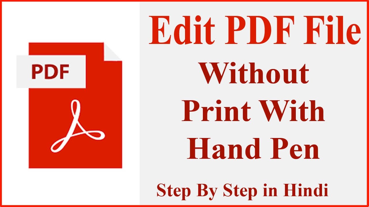 How to edit PDF without Printout and Without Computerized | PDF Editing ...
