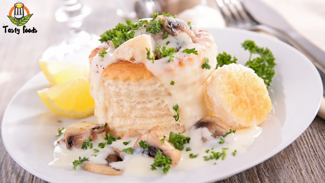 Chicken Puff Patties With Chicken Mushroom Sauce Chicken Patties Recipe Tasty Foods YouTube