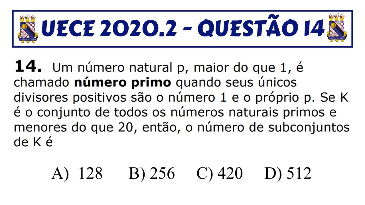 Como Calcular O N mero De Subconjuntos De Um Conjunto UECE 2020 2 