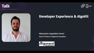 Developer Experience & AlgoKit - TUM Blockchain Conference 2023