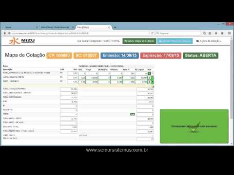 Aula 004 - Portal de Compras Sirius - Mapa de Cotação