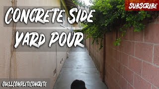 How to Pour a Concrete Side Yard With Drains
