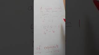 Exponent Law: A number raised to the power of zero