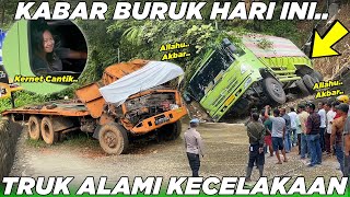 KABAR BURUK HARI INI !!! Truk Kecelakaan, Pesona Kernet Cantik Bikin Gagal Fokus di Sitinjau Lauik