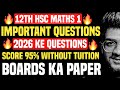12 hsc maths important questions Boards 2026, maths class 12 important questions 2026 hsc, maths 12
