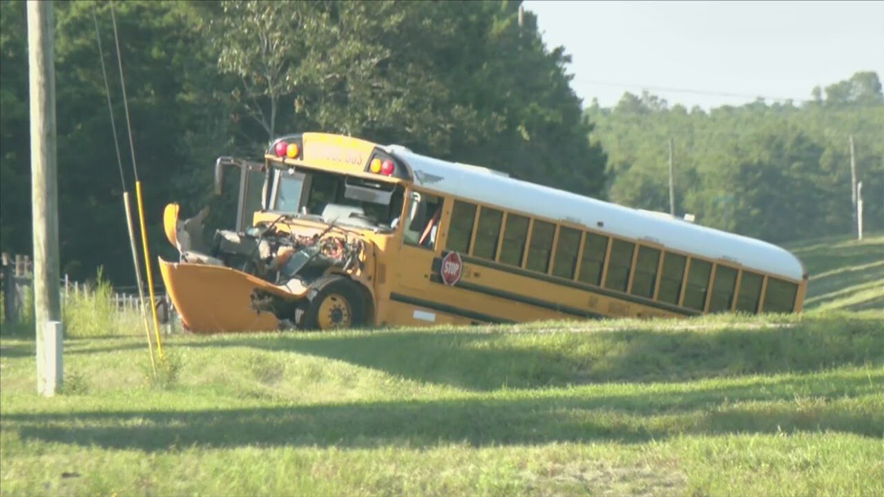 School bus involved in crash on Hwy 77 - YouTube