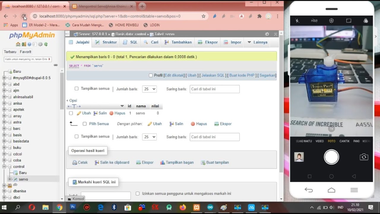 Project IoT dengan Php dan MySQL kontroling Servo - YouTube