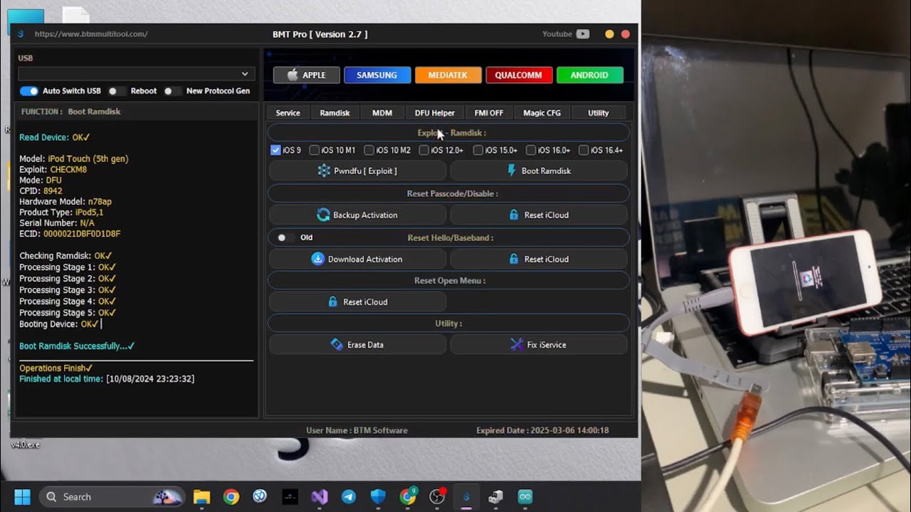 Bypass iCloud iPod Touch 5, iPad 2, iPad 3, iPad Mini 1, iPhone 4s BMT Pro
