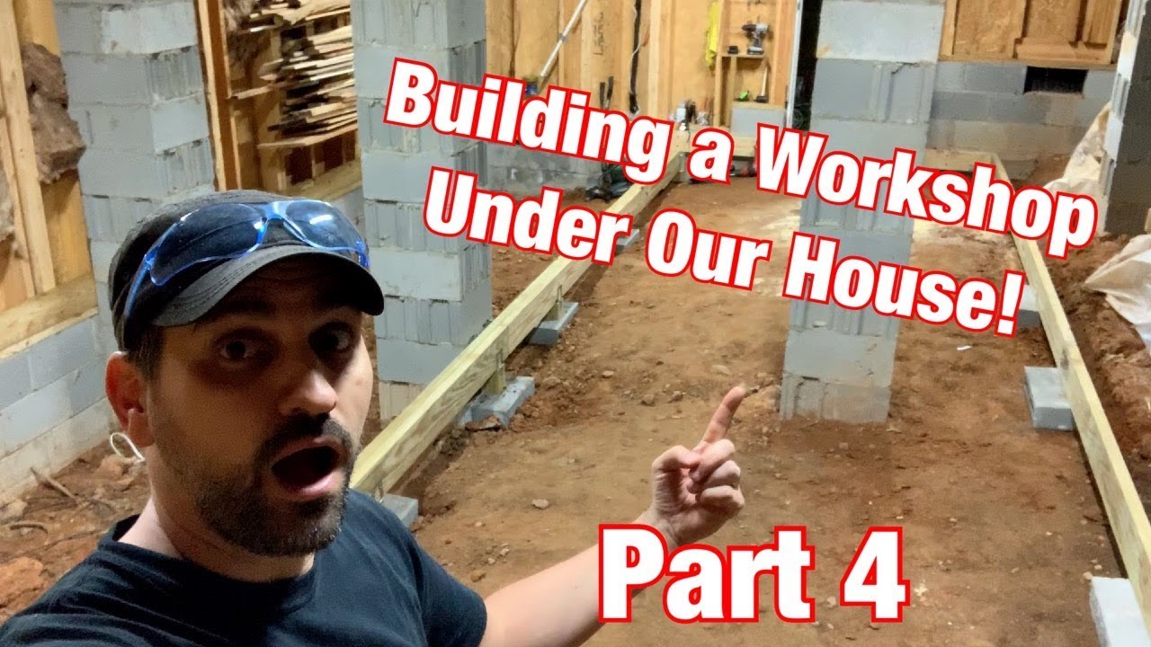 Building A Workshop Under Our House! Part 4 - Framing The Floor! - YouTube