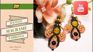 Dangle macrame earrings tutorial | DIY macrame jewelry | How to make dangle earrings