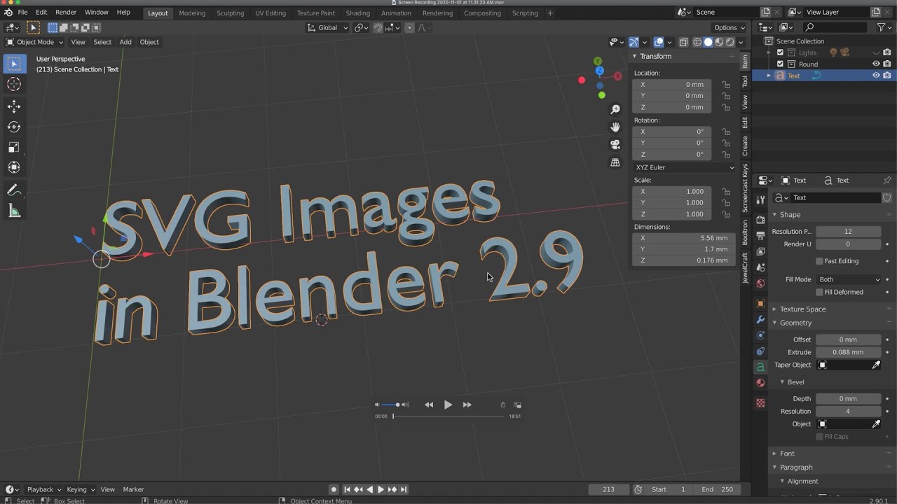 2.9, Importing SVG Files and Modeling them! - YouTube