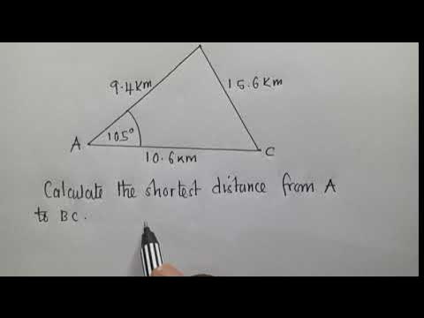 Cosine rule, Area and Shortest Distance [TRIGONOMETRY P2] - YouTube