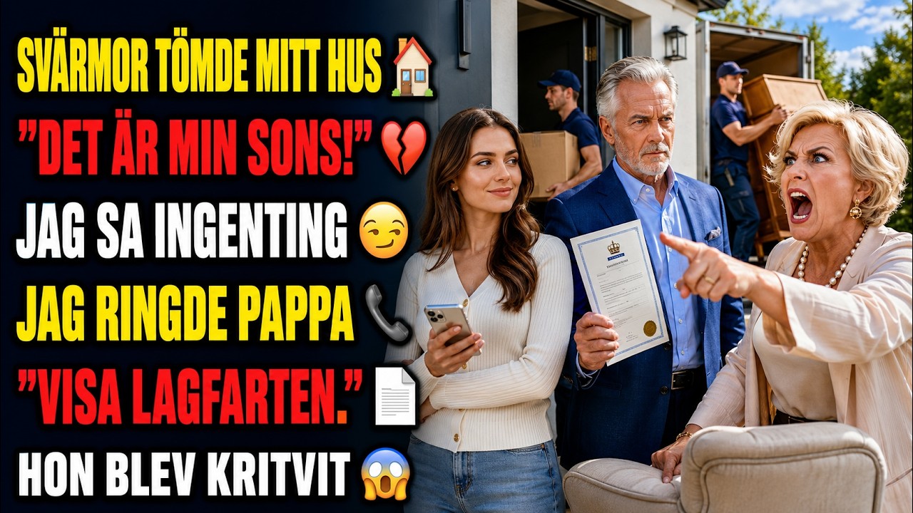 Jag kom hem från jobbet och såg min svärmor som dirigerade flyttkarlar som bar ut våra möbler till en lastbil. Kylskåpet. Soffan. Till och med mitt sminkbord. När jag skrek åt henne att sluta...