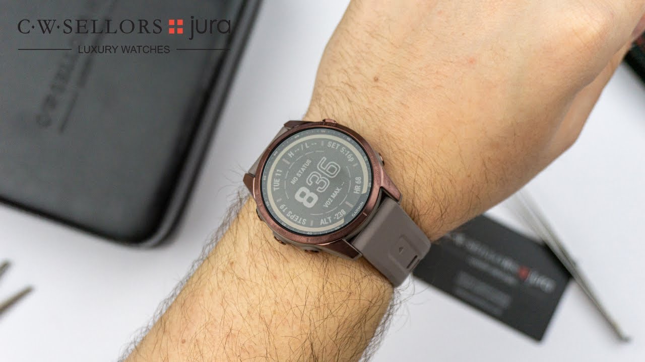 Garmin fenix 7S Sapphire Solar GPS Smartwatch - dark bronze/shale grey -  Titanium