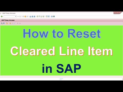 How to Reset Cleared Items in SAP