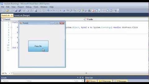 Sub Procedure Tutorial - VB.Net Introduction to Subs