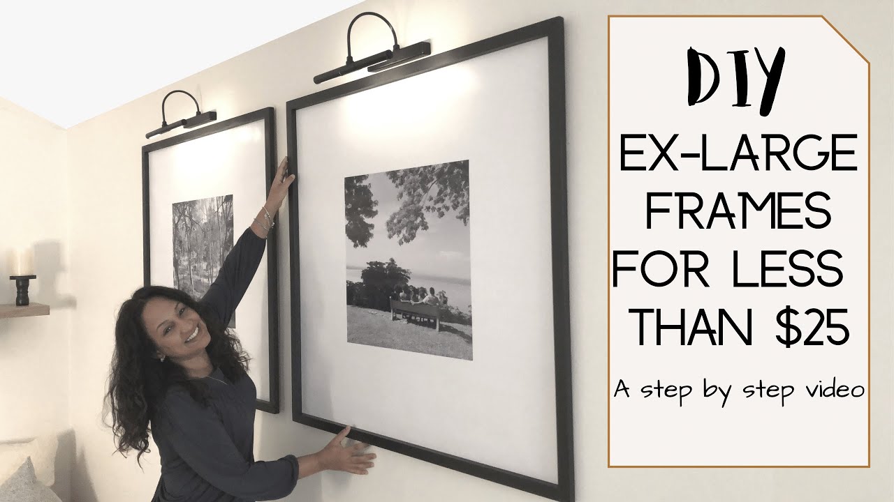How To Make a Custom Picture Frame Oversized DIY Photo Frame Wall
