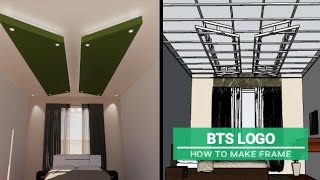 NEW bedroom ceiling design with BTS logo|drywall installation#bts #falseceiling#drywall