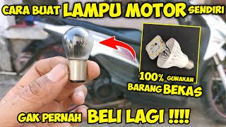 Cara buat LAMPU MOTOR dari barang bekas
