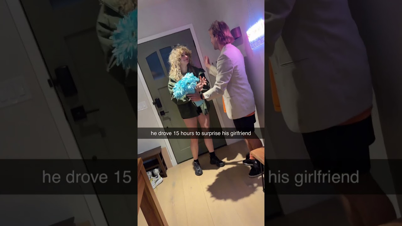 He drove 15 hours to surprise his girlfriend ￼