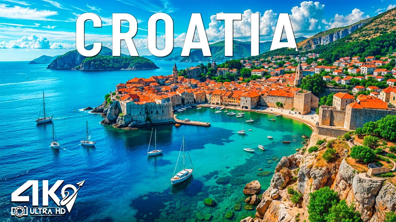Croatia 4K | Adriatic Coast, Old Towns & Relaxing Piano Music