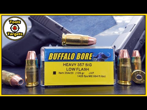 Turn Down The Lights!...Buffalo Bore .357 Sig Low Flash Self-Defense AMMO Ballistic Gel Test!